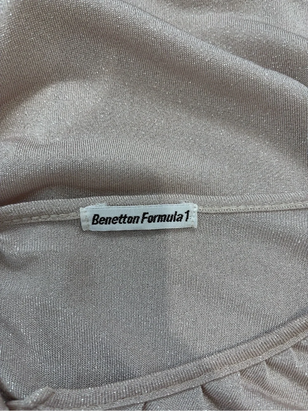 Vintage Benetton Formula 1 Metallic button up long sleeve sheer crop cardigan XS